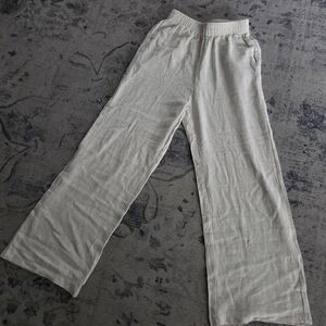 SHEIN Cream Elastic Waist Pants